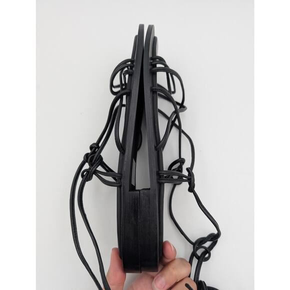 Seychelles Lilac Two Ankle Wrap Flat Sandal Women's Black Size US11 EU42 - Picture 7 of 11